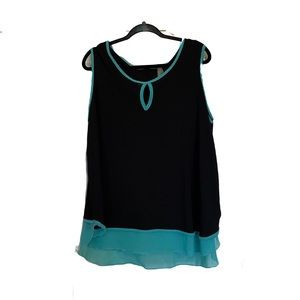Sleeveless blouse with keyhole neckline